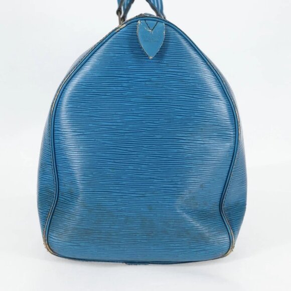 LOUIS VUITTON Epi Keepall 50 Boston Bag Blue - Picture 4 of 15